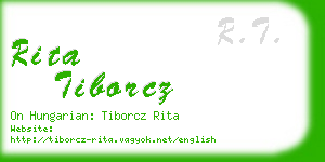 rita tiborcz business card